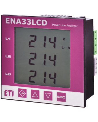 Аналізатор мережі ETI ENA33LCD (96x96мм, 85-265V AC, RS-485) (004656910) - Фото