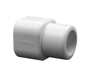 Transition piece pipe round 22x22 d25mm, white Lubing (4374-04) - Фото