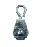 Swivel nylon pulley for fastening Ø 22 mm., with a galvanized body