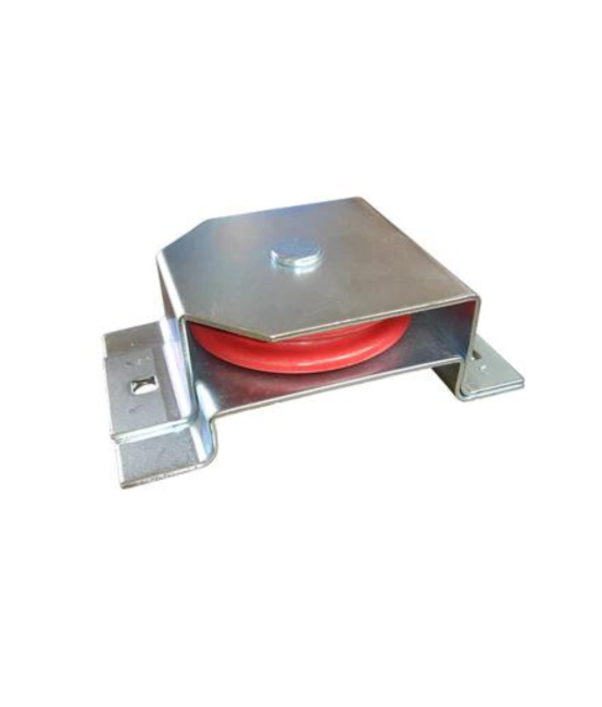 Horizontal composite pulley in a galvanized housing Ø 90 mm. red