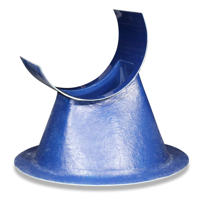 Big Dutchman Fiberglass neck blue for auger receiver for sheet steel hoppers 25-16-36