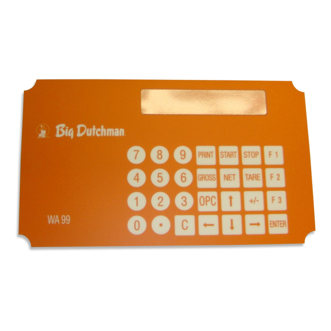 Big Dutchman Keyboard front panel for WA99. 25-40-3450