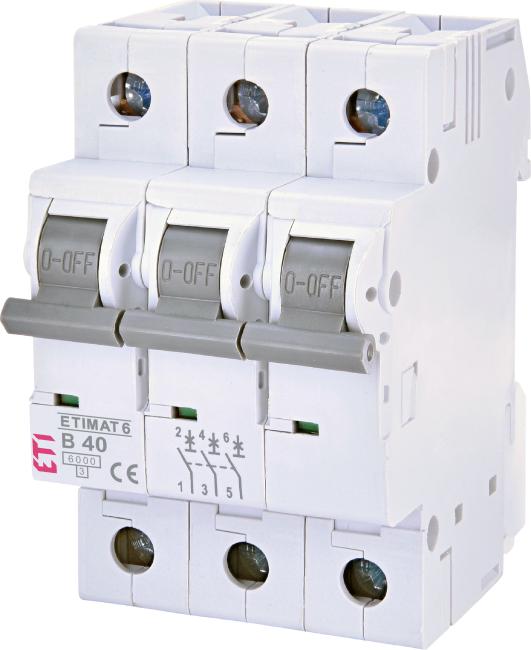 ETI ETIMAT 6 3p B 40A (6 kA) circuit breaker 002115520