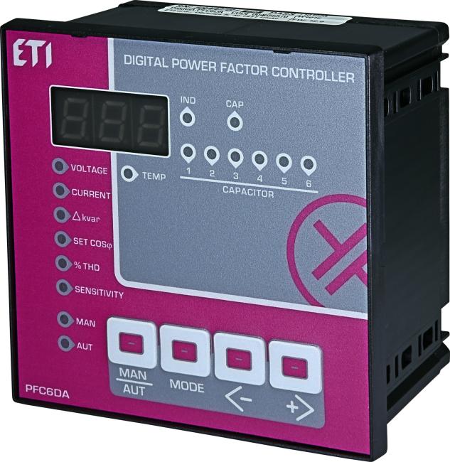 ETI PFC-6DA 6-stage reactive power controller, 96x96, (400V) 004656570
