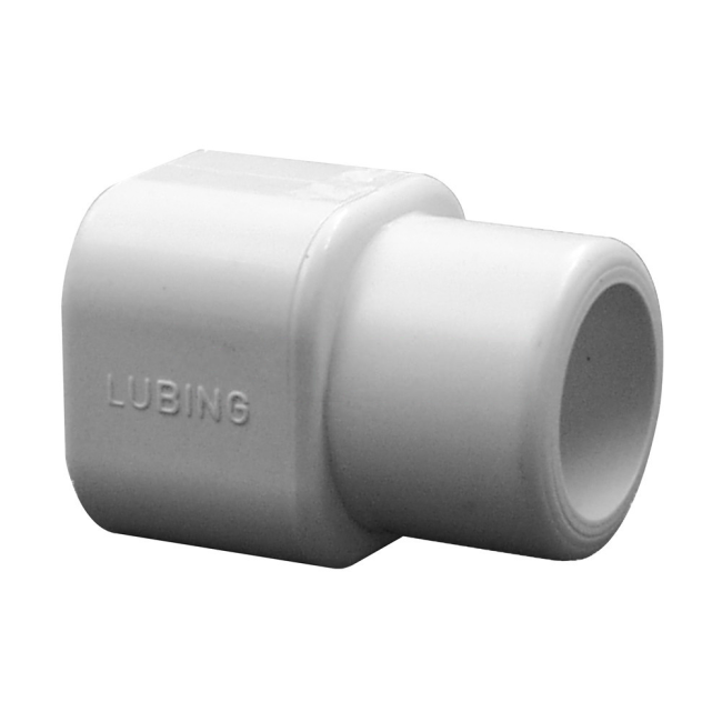 Transition piece pipe round 22x22 d25mm, white Lubing (4374-04)