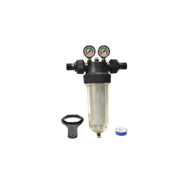 Roxell Water filter with 2 manometers, 100 microns, 02001451