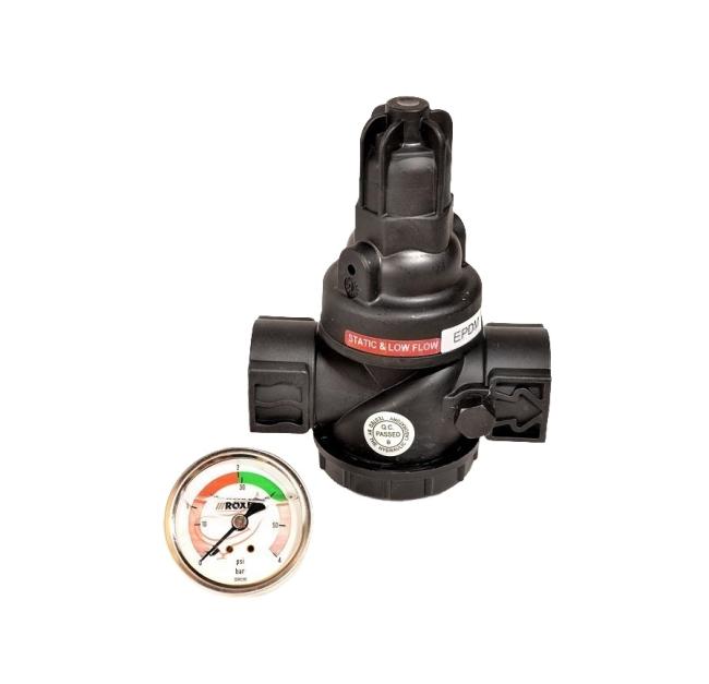 Roxell Pressure limiter 3 bar, 1" with pressure gauge, 02001477