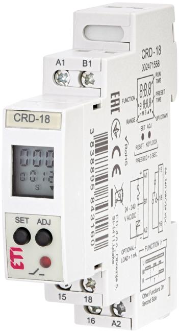 ETI Multifunctional digital time relay CRD-18 (24-240V AC/DC, 1x8A_AC1) 002471558