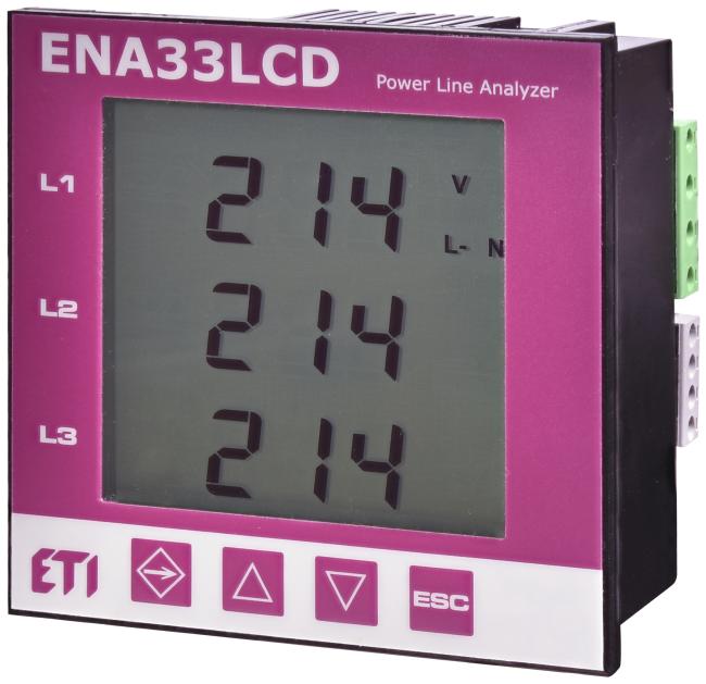 Аналізатор мережі ETI ENA33LCD (96x96мм, 85-265V AC, RS-485) (004656910)
