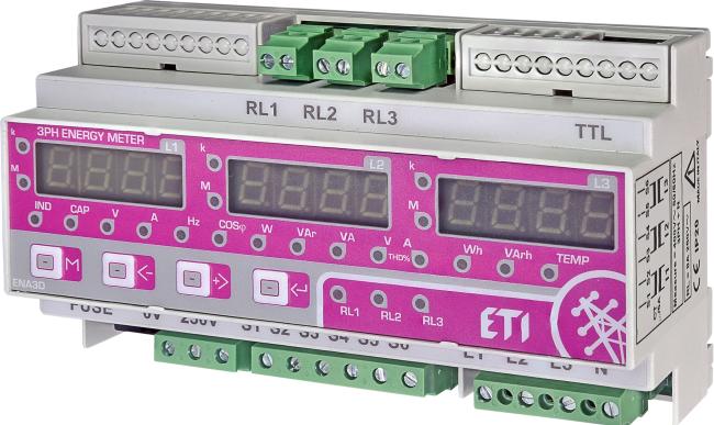 ETI ENA3D Network Analyser (9-module, DIN-rail, 230 L/N) 004656579